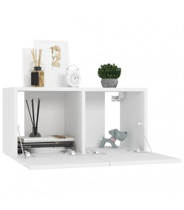 vidaXL 4 Piece TV Cabinet Set White Engineered Wood
