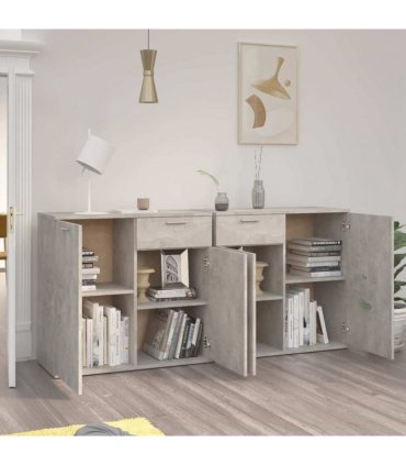 vidaXL Sideboard Concrete Grey 160x36x75 cm Engineered Wood