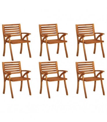 vidaXL Garden Chairs 6 pcs Solid Acacia Wood