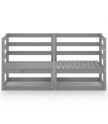 vidaXL Garden 2-Seater Sofa Grey Solid Pinewood