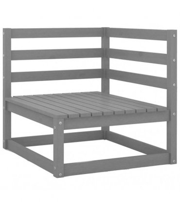 vidaXL Garden 2-Seater Sofa Grey Solid Pinewood