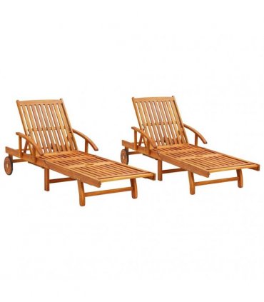 vidaXL Sun Loungers 2 pcs Solid Acacia Wood