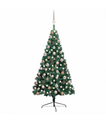 vidaXL Artificial Half Pre-lit Christmas Tree Ball Set Green 120 cm
