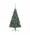 vidaXL Artificial Half Pre-lit Christmas Tree Ball Set Green 120 cm