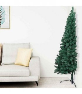 vidaXL Artificial Half Pre-lit Christmas Tree Ball Set Green 150 cm