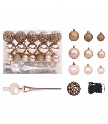 vidaXL Artificial Half Pre-lit Christmas Tree Ball Set Green 210 cm