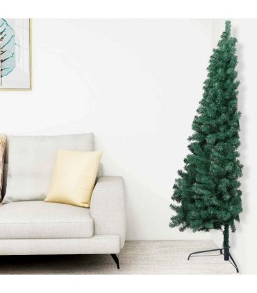 vidaXL Artificial Half Pre-lit Christmas Tree Ball Set Green 240 cm