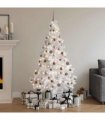 vidaXL Artificial Half Pre-lit Christmas Tree with Ball Set White 180 cm