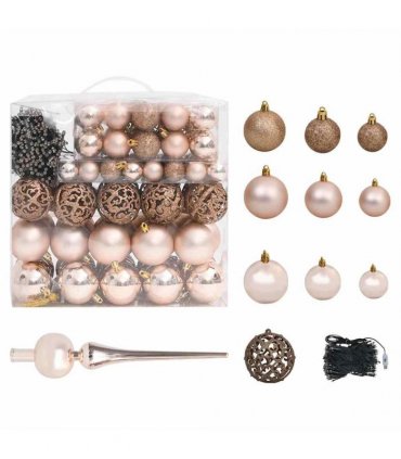 vidaXL Artificial Pre-lit Christmas Tree with Ball Set 210cm 910 Branches