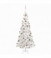 vidaXL Artificial Pre-lit Christmas Tree with Ball Set L 240 cm White