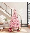 vidaXL Artificial Pre-lit Christmas Tree with Ball Set Pink 240 cm PVC