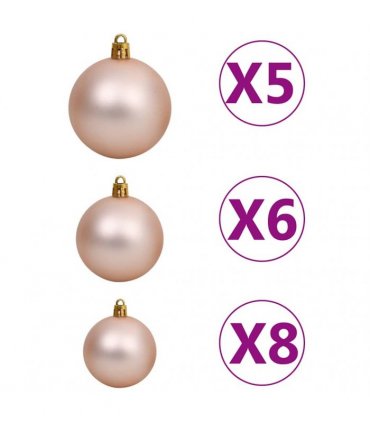 vidaXL Artificial Pre-lit Christmas Tree with Ball Set Black 150cm PVC