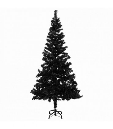 vidaXL Artificial Pre-lit Christmas Tree with Ball Set Black 180cm PVC