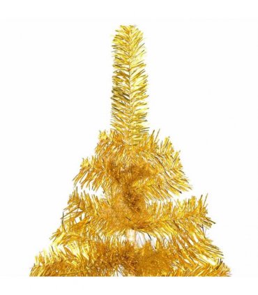 vidaXL Artificial Pre-lit Christmas Tree with Ball Set Gold 120 cm PET
