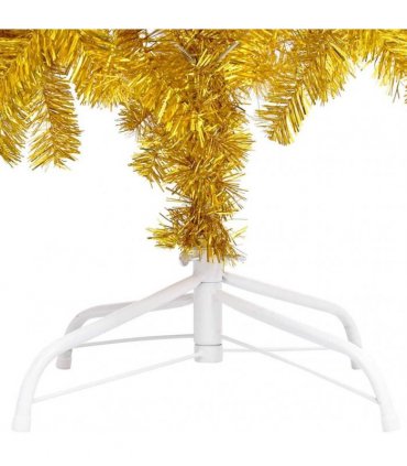 vidaXL Artificial Pre-lit Christmas Tree with Ball Set Gold 120 cm PET