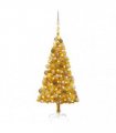 vidaXL Artificial Pre-lit Christmas Tree with Ball Set Gold 150 cm PET