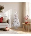vidaXL Artificial Pre-lit Christmas Tree with Ball Set Silver 120 cm