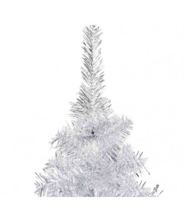 vidaXL Artificial Pre-lit Christmas Tree with Ball Set Silver 150 cm PET