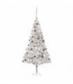 vidaXL Artificial Pre-lit Christmas Tree with Ball Set Silver 210 cm PET