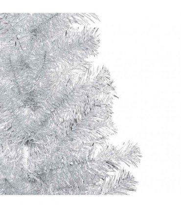 vidaXL Artificial Pre-lit Christmas Tree with Ball Set Silver 210 cm PET