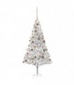 vidaXL Artificial Pre-lit Christmas Tree with Ball Set Silver 240 cm PET