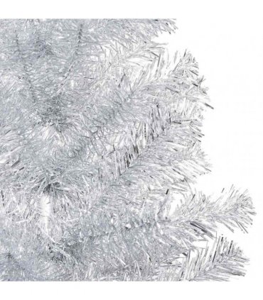 vidaXL Artificial Pre-lit Christmas Tree with Ball Set Silver 240 cm PET