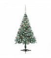 vidaXL Frosted Pre-lit Christmas Tree with Ball Set Pinecones 150 cm
