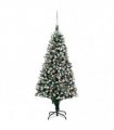 vidaXL Artificial Christmas Tree with LEDs&Ball Set&Pine Cones 210 cm