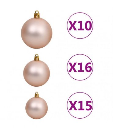 vidaXL Artificial Christmas Tree with LEDs&Ball Set&Pine Cones 210 cm