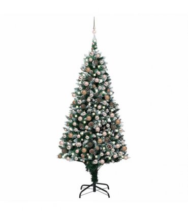 vidaXL Artificial Christmas Tree with LEDs&Ball Set&Pine Cones 240 cm