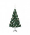 vidaXL Artificial Pre-lit Christmas Tree with Ball Set Green 120 cm PVC