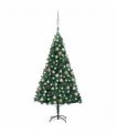 vidaXL Artificial Pre-lit Christmas Tree with Ball Set Green 180 cm PVC