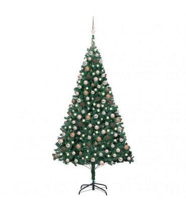 vidaXL Artificial Pre-lit Christmas Tree with Ball Set Green 240 cm