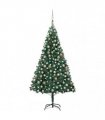vidaXL Artificial Pre-lit Christmas Tree with Ball Set Green 240 cm