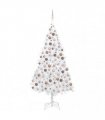 vidaXL Artificial Pre-lit Christmas Tree with Ball Set White 210 cm PVC