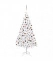 vidaXL Artificial Pre-lit Christmas Tree with Ball Set White 240 cm