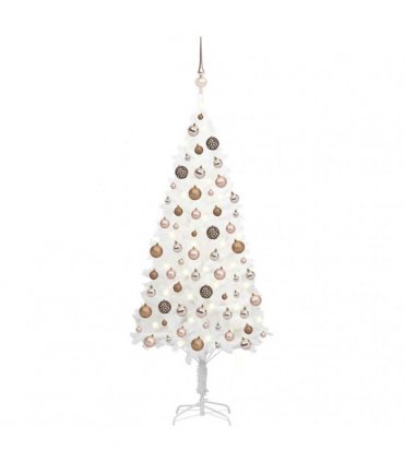 vidaXL Artificial Pre-lit Christmas Tree with Ball Set White 150 cm