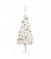 vidaXL Artificial Pre-lit Christmas Tree with Ball Set White 150 cm