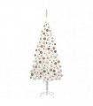 vidaXL Artificial Pre-lit Christmas Tree with Ball Set White 210 cm