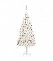 vidaXL Artificial Pre-lit Christmas Tree with Ball Set White 240 cm