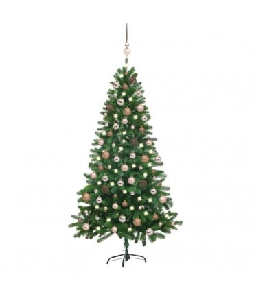 vidaXL Artificial Pre-lit Christmas Tree with Ball Set 150 cm Green