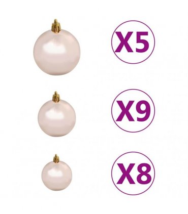 vidaXL Artificial Pre-lit Christmas Tree with Ball Set 150 cm Green