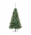 vidaXL Artificial Pre-lit Christmas Tree with Ball Set 180 cm Green