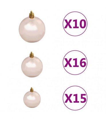 vidaXL Artificial Pre-lit Christmas Tree with Ball Set 210 cm Green