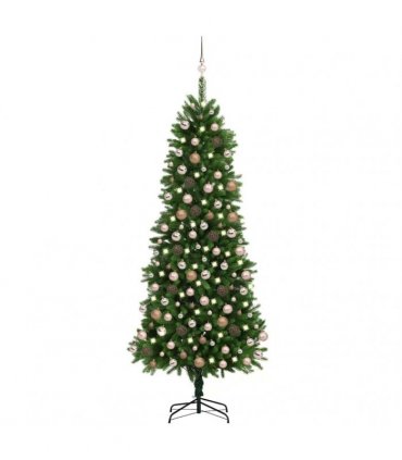 vidaXL Artificial Pre-lit Christmas Tree with Ball Set 240 cm Green