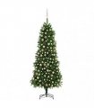 vidaXL Artificial Pre-lit Christmas Tree with Ball Set 240 cm Green
