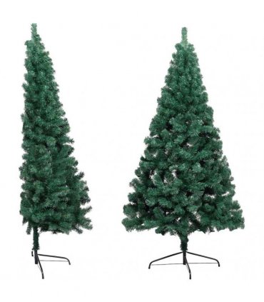 vidaXL Artificial Half Pre-lit Christmas Tree with Ball Set Green 120 cm