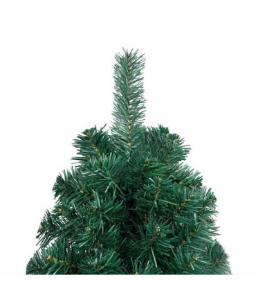 vidaXL Artificial Half Pre-lit Christmas Tree with Ball Set Green 210 cm