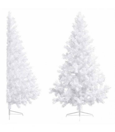 vidaXL Artificial Half Pre-lit Christmas Tree Ball Set White 210 cm