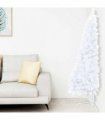 vidaXL Artificial Half Pre-lit Christmas Tree with Ball Set White 240 cm